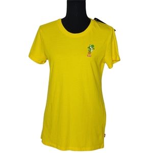 Levi's Women's Super Mario Yoshi HERE WE GO! Yellow T-Shirt Sz S New WT.